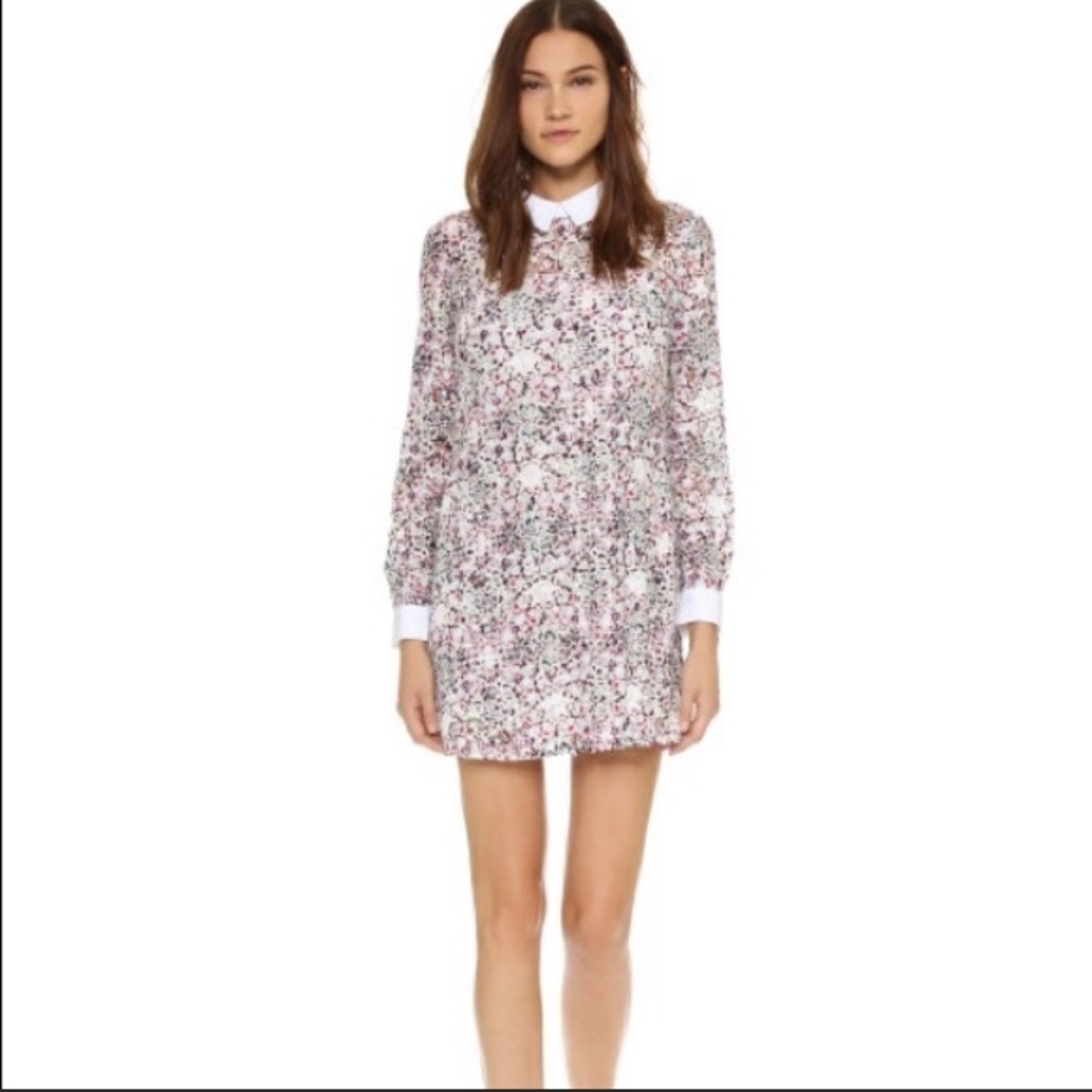 Bcbgmaxazria Size M Maris Printed Lace Shift Dress